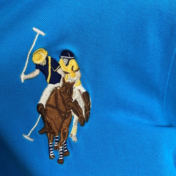 U.S Polo  Assn. Large Embroidered Logo Collar shirt Sz M - Picture 6 of 13